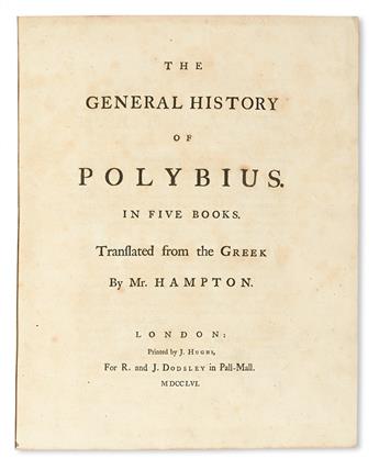 POLYBIUS. The General History . . . in Five Books.  1756